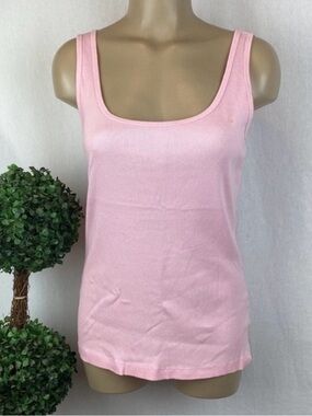 Ralph Lauren Pink Ribbed Cotton Tank Top S 90s